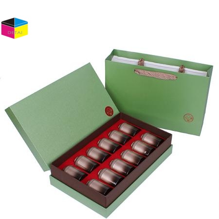 Luxury Tea Package Boxes with Sponge Velvet  Insert 