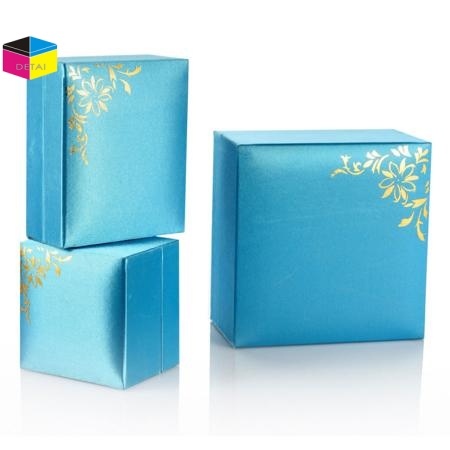 Blue Shiny Pearl Paper Jewelry Boxes 