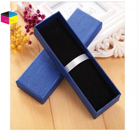 Blue Textured Paper Pen Gift Boxes 
