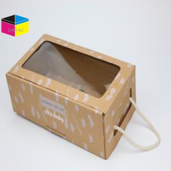 Foldable box with string handle