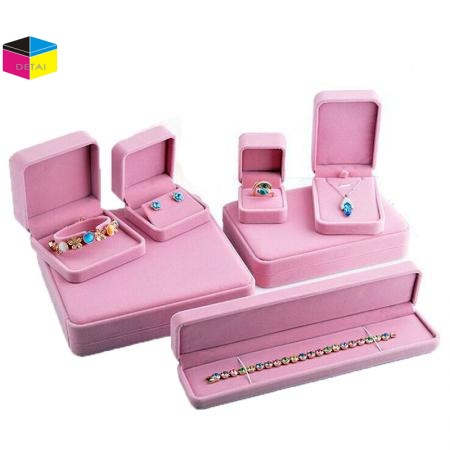 Pink Soft Velvet Jewelry Boxes Set 