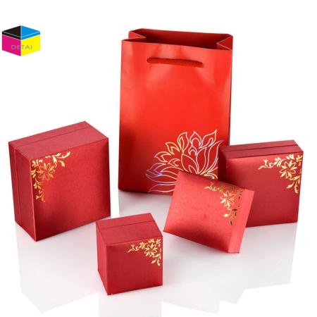 Red Shiny Pearl Paper Jewelry Boxes 