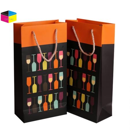 Paper Wine Bags With PP handle 