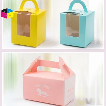 Small Cake Box with Paper Handle 