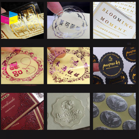 Foiled logo labels with different material 
