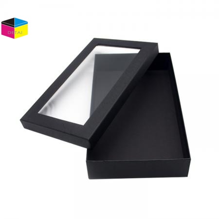 Rigid Black Gift Box with PVC window 