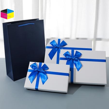 Blue Paper Gift Box with Paper  Bag 